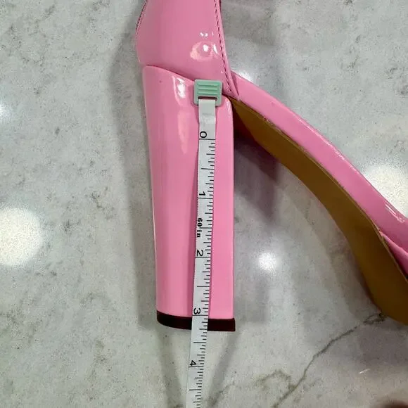 Madden Siren Pink Patent Platform Block Heel Sandals Women’s 8.5 Barbiecore - Picture 3 of 16